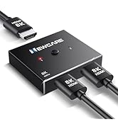 HDMI Switch 4K@120Hz, Bidirectional 8K HDMI 2.1 Switch 2 in 1 Out, 48 Gbps, HDR, 3D Surround Soun...