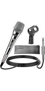 5 CORE Microphone Dynamic Vocal Handheld Mic Cardioid Unidirectional Microfono w On Off Switch + XLR...