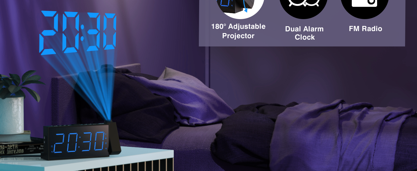  Projection Alarm Clock Radio