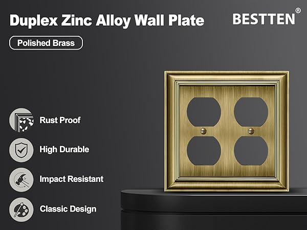 brass wall plate duplex
