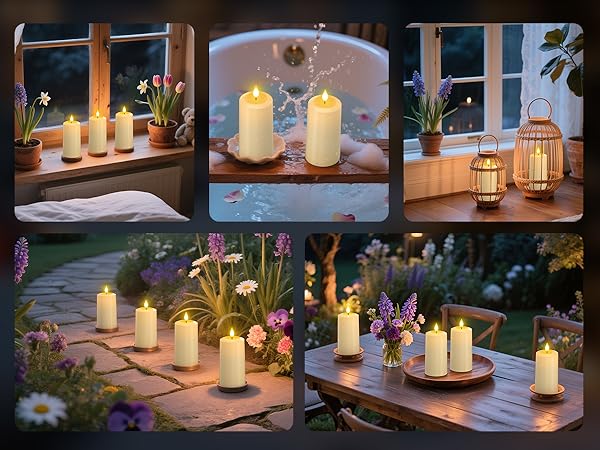 rechargeable candles pillar decorative decorations pillars