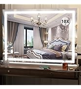 Hasipu Vanity Mirror with Lights, 32" x 22" LED Makeup Mirror, Lighted Makeup Mirror with Dimmabl...