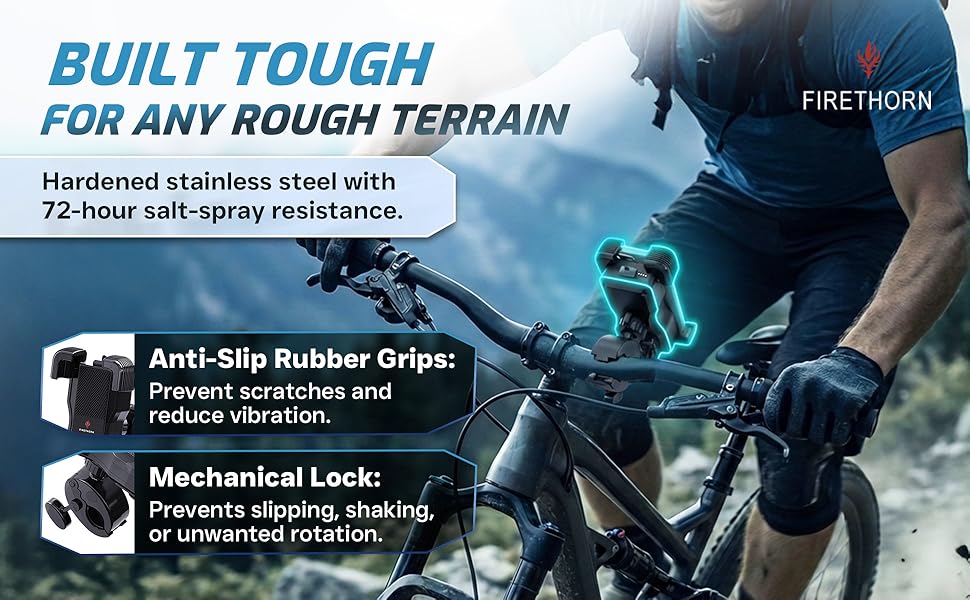 Anti-Slip Rubber Grips: Prevent scratches and reduce vibration. Mechanical Lock Prevents slipping