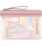 Clear Pencil Pouch, Bigger Pencil Case with Double Pockets, A5 Pencil Case Pouch with Zipper, Dur...