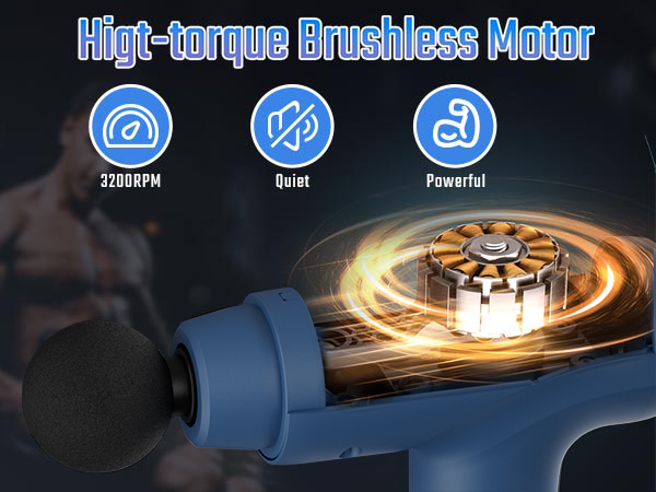 cotsoco Massage Gun, Muscle Massage Gun Deep Tissue Back Massager with Silent Brushless Motor