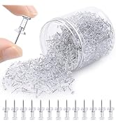 800 Pack Push Pins for Bulletin Board, Push Pins Tacks, Thumb Tacks with Clear Plastic Head and S...