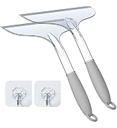 Shower Squeegee for Shower Glass Door Bathroom Tile and Mirror, Streak-Free Rubber Squeegee Wiper...