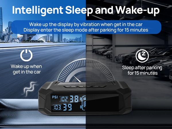 Masoll M14 Tire Pressure Monitor support auto sleep and wake up mode