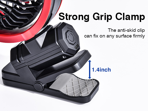 HIYJEN Car Fan 5V USB Small Clip on Sun Visor Fan for Front/Rear Seat, 2000mAh Rechargeable