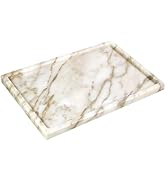100% Natural Marble Serving Tray Luxury Marble Storage Tray for Home Decor Stone Tray for Bathroo...
