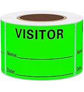 Hybsk Visitor Pass Stickers Fluorescent Green Visitor Name Identification Labels 2 x 3 inch Stick...