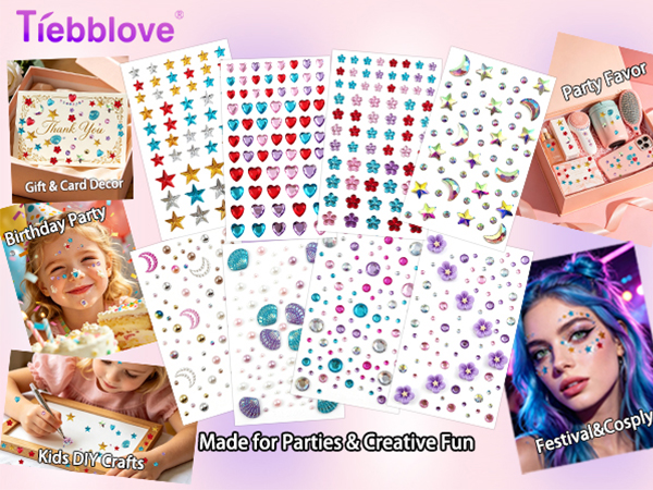 Tiebblove Acrylic Gems DIY Craft Decorative Diamond Stickers