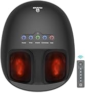 COMFIER Shiatsu Heated Foot Massager with Heat for Plantar Fasciitis Neuropathy, Deep Kneading Vi...