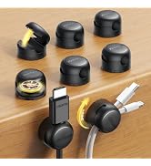 8 Pack JOYROOM Magnetic Cable Clips Organizer [Cord 360° Rotatable] Wire Keeper Holder with Stron...