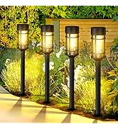 ILANCK Solar Pathway Lights 8 Pack, Bright Solar Lights Outdoor Waterproof IP65, LED Solar Garden...