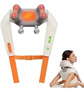 IKEEPFIT Cordless Neck Shoulder Massager with Heat for Pain Relief | Dual-Sided Massage Balls, 6D...