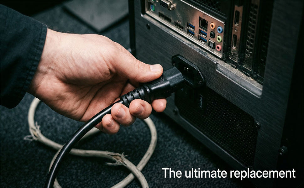 Replaces lost or worn-out cords for LG Vizio TVs, scanners, and desktop power supplies
