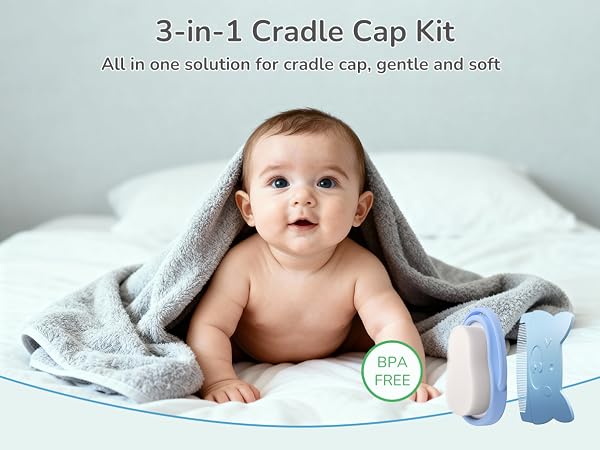 baby cradle cap brush and comb set