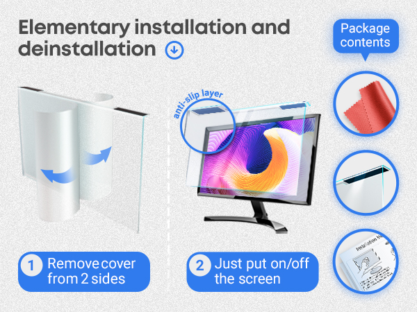 anti blue light blocking screen protector for computer filter inch panel monitor uv protection frame