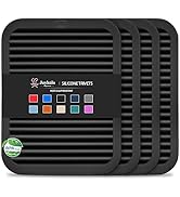 Joyhalo 4 Pack Trivets for Hot Dishes - Hot Pads for Kitchen 9'' x 12'', Silicone Trivets for Hot...