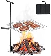 Gonex Swivel Campfire Grill for Fire Pit Foldable Stainless Steel Cooking Equipment with Carrying...