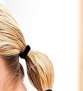 Black Hair Ties - 100Pcs Hair Ties for thick Hair Pony Tails Hair Ties no Damage Hair Ties for th...