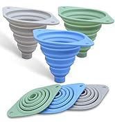 VAYRMEU Kitchen Funnel Set 3 Pack,Funnels for Kitchen Use Filling Bottles,Silicone Funnel Collaps...