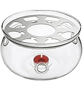 CnGlass Universal Glass Teapot Warmer,Handcrafted with Heat Proof &amp; Lead-Free Glass Tealight Warm...