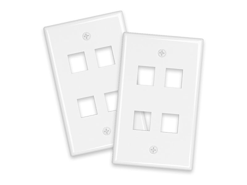 iwillink 10 Pack 4-Port Keystone Jack Wall Plates