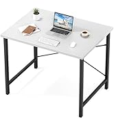 Sweetcrispy Small Computer Desk,32 Inch Office Writing Work Desk with Metal Frame Wooden Tabletop...