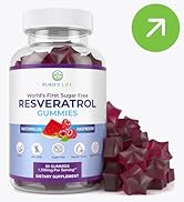 Purify Life Sugar-Free Resveratrol Gummies - Potent 1500mg Resveratrol Supplement to Support Dige...