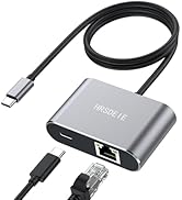 USB C Gigabit Ethernet Adapter with 60W Charging Port, 1000 Mbps Ethernet to Type C,Thunderbolt 3...
