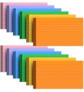 600 PCS Flash Cards 3x5 Index Cards, Flashcards 3x5 Cue Cards, Lined Paper | Colored Note Cards R...