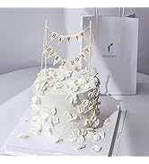 Happy Birthday Cake Topper, Birthday Cake Bunting Topper Cake Topper Garland Handmade Food-Grade ...