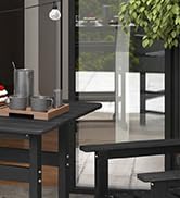 Giantex 42" Height Outdoor Tall Bar Table, HDPE Square Pub Table with Wood Grains, Cocktail High ...