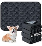 FunFurry Washable Pee Pads for Dogs - 4 Pack Reusable Pee Pads,Waterproof Puppy Pads,Pet Training...