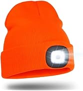 Wmcaps LED Beanie with Light Built in, Unisex USB Rechargeable Headlamp Hat, Stocking Stuffers Gi...