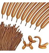 100Pcs 260 Balloons Brown Long Balloons for Balloon Garland Thickening Skinny Latex Twisting Ball...
