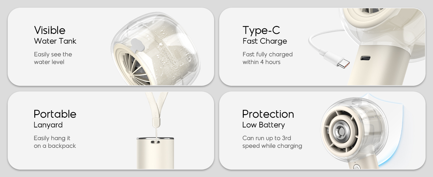 misting fan portable outdoor personal fan with water mist personal portable fan mini cooling fan