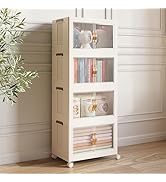 4 Pack Stackable Storage Bins with Lids 8.8 GAL - Collapsible Storage Bins Open Front &amp; Top Home ...