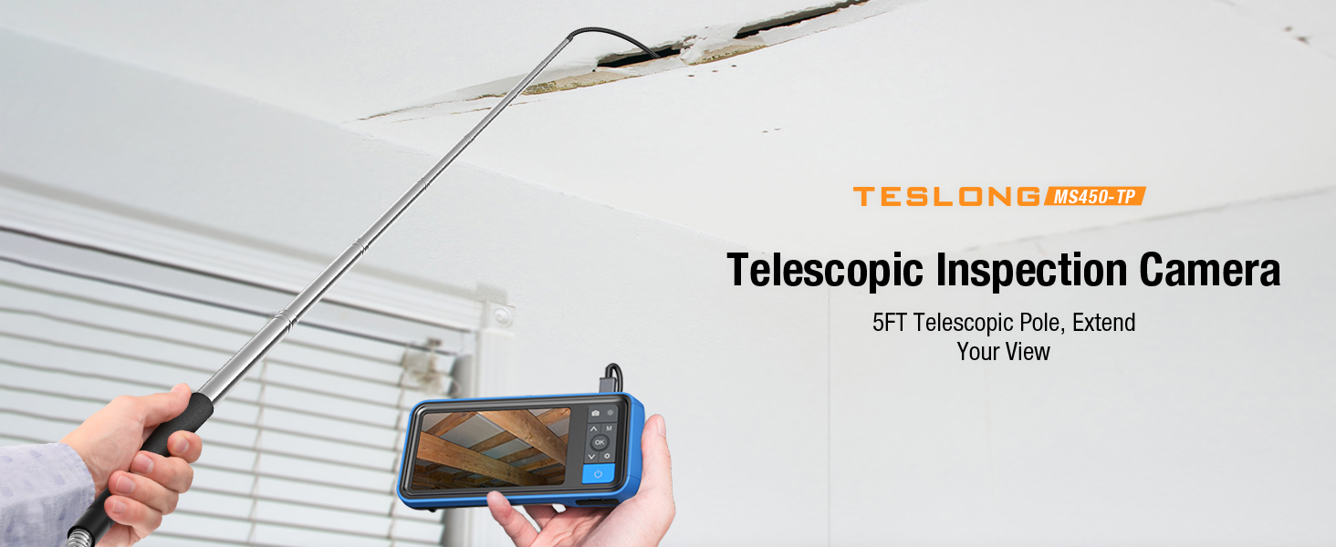 Teslong MS450 Telescopic Inspection Camera with Telescoping Pole