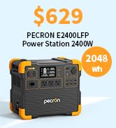 PECRON Portable Power Station E2400LFP, 2048Wh Solar Generator Backup, 2400W LiFePO4 Battery Expa...