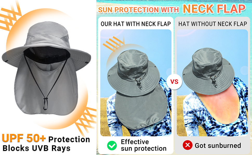 sun hat with neck flap