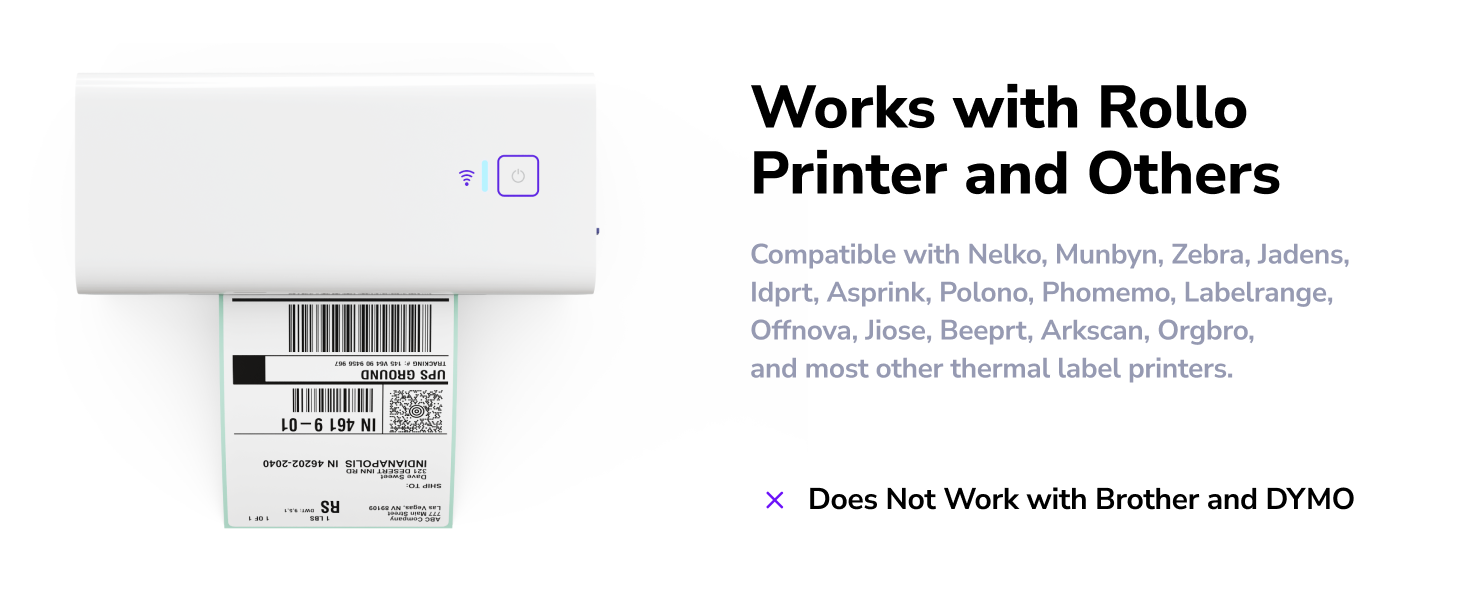 works with rollo printer nelko munbyn zebra jadens polono idprt arkscan orgbro asprink