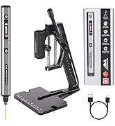 AM ARROWMAX 5-Speed Mini Electric Drill Pen with Benchtop Press, 10 Small Bits with Aluminium Box...