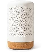 Earnest Living Essential Oil Diffuser White Ceramic Diffuser 100 ml Timers Night Lights and Auto ...