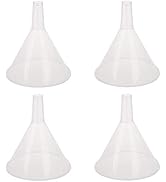 DEDC 4 Pack Clear Plastic Filter Funnel, Oil Funnels, Small Funnel for Filling Bottles, Liquid Tr...