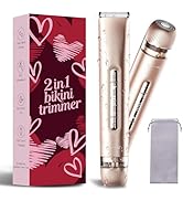 Bikini Trimmer for Women,2 in 1 Dual Head Bikini Shaver &amp; Body Shaver,Cordless &amp; Waterproof Elect...