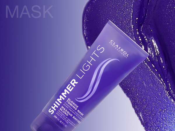 Clairol Professional Shimmer Lights Violet Toning Mask for Neutralizing Brass Refreshing Blonde Hair