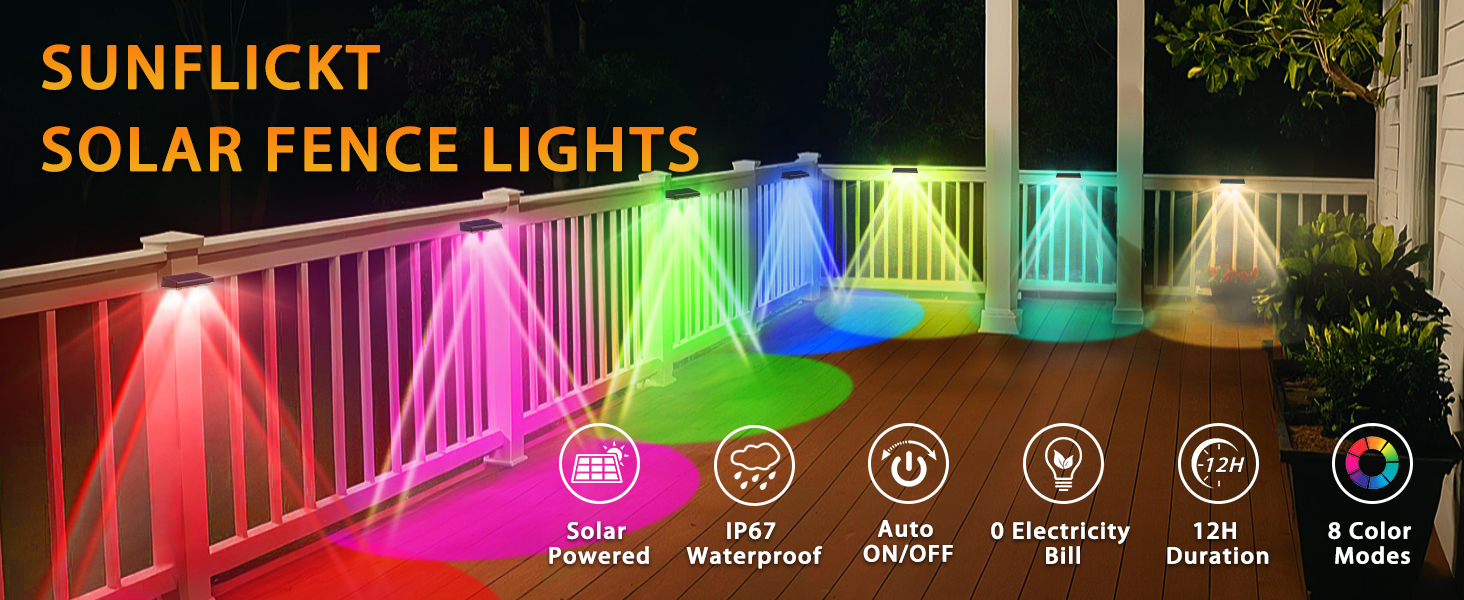 SunFlickt Solar Fence Lights